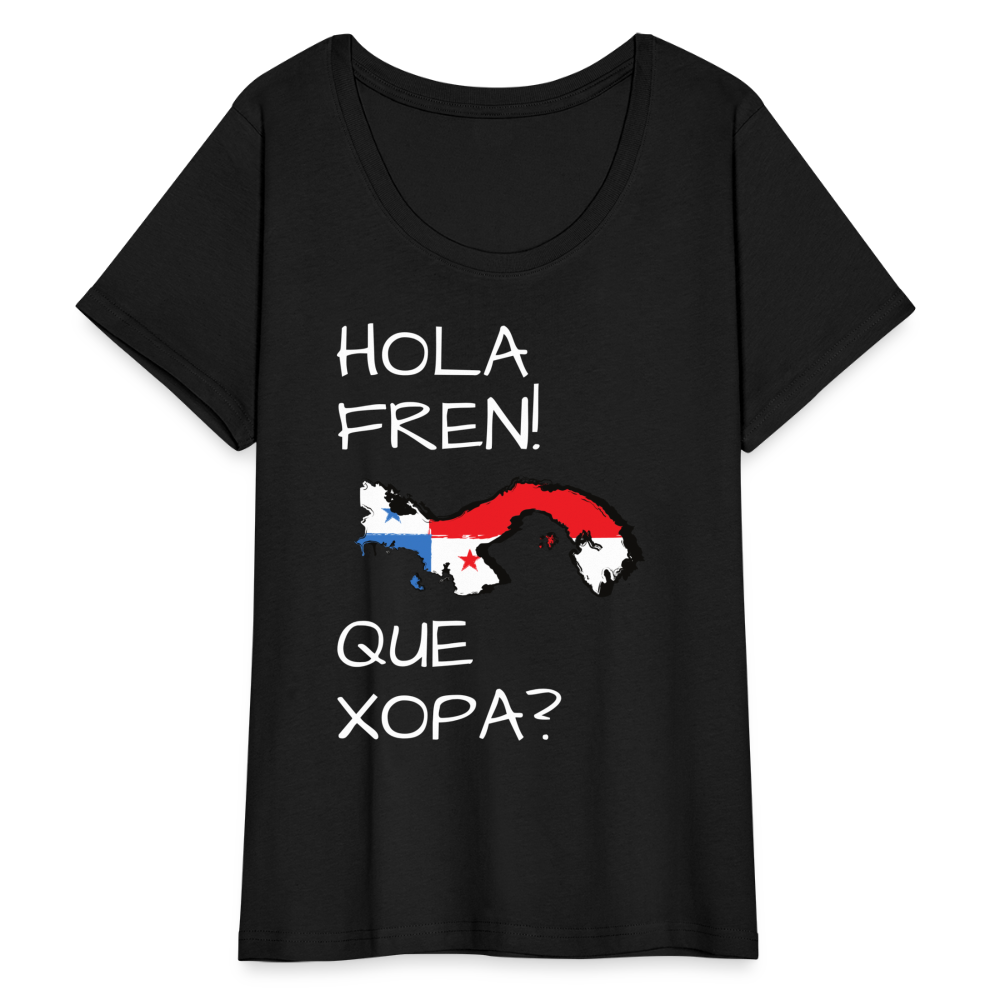 Hola Fren! Panama Map - Women’s Curvy T-Shirt - black
