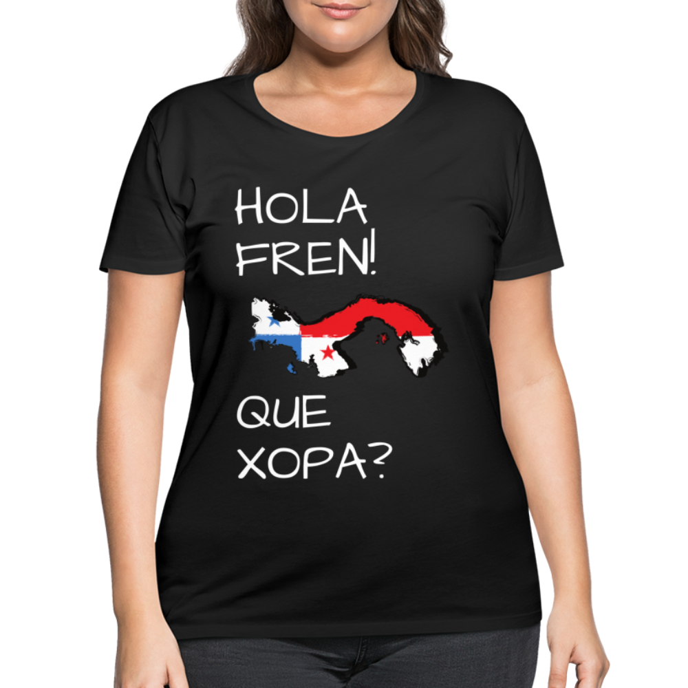 Hola Fren! Panama Map - Women’s Curvy T-Shirt - black