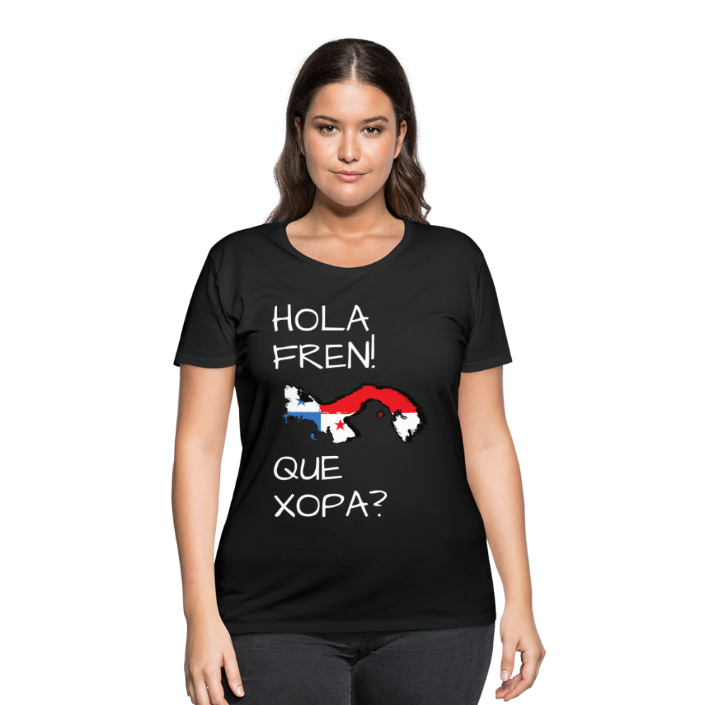 Hola Fren! Panama Map - Women’s Curvy T-Shirt - black