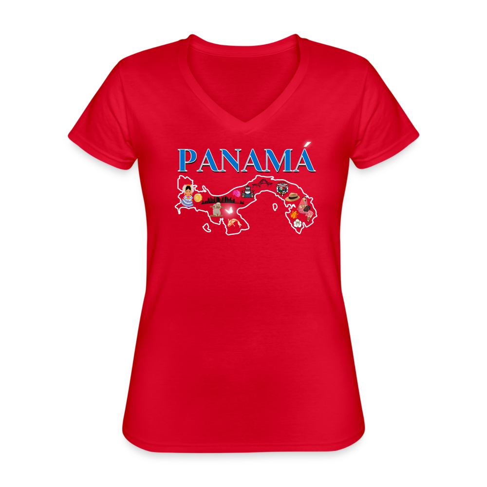 Panamanian Patria - Women's V-Neck T-Shirt - red