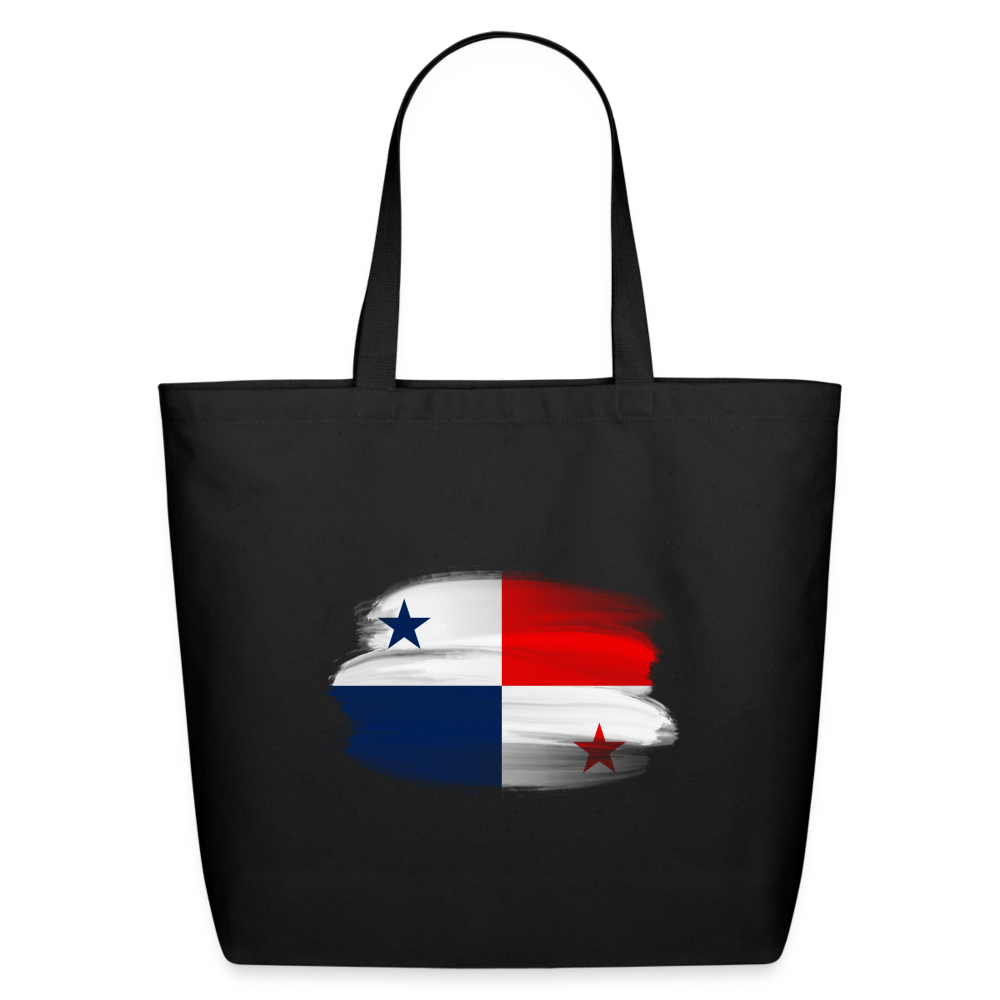 Panama Flag - Eco-Friendly Cotton Tote - black