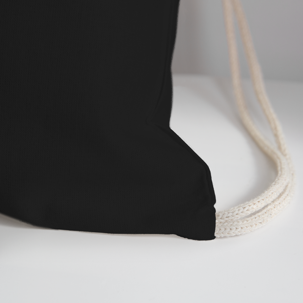 Panama Flag - Cotton Drawstring Bag - black