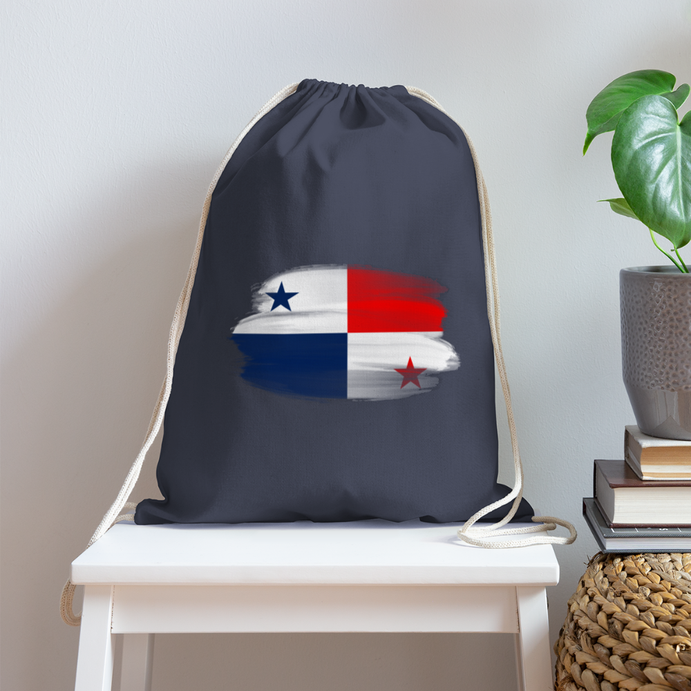 Panama Flag - Cotton Drawstring Bag - navy