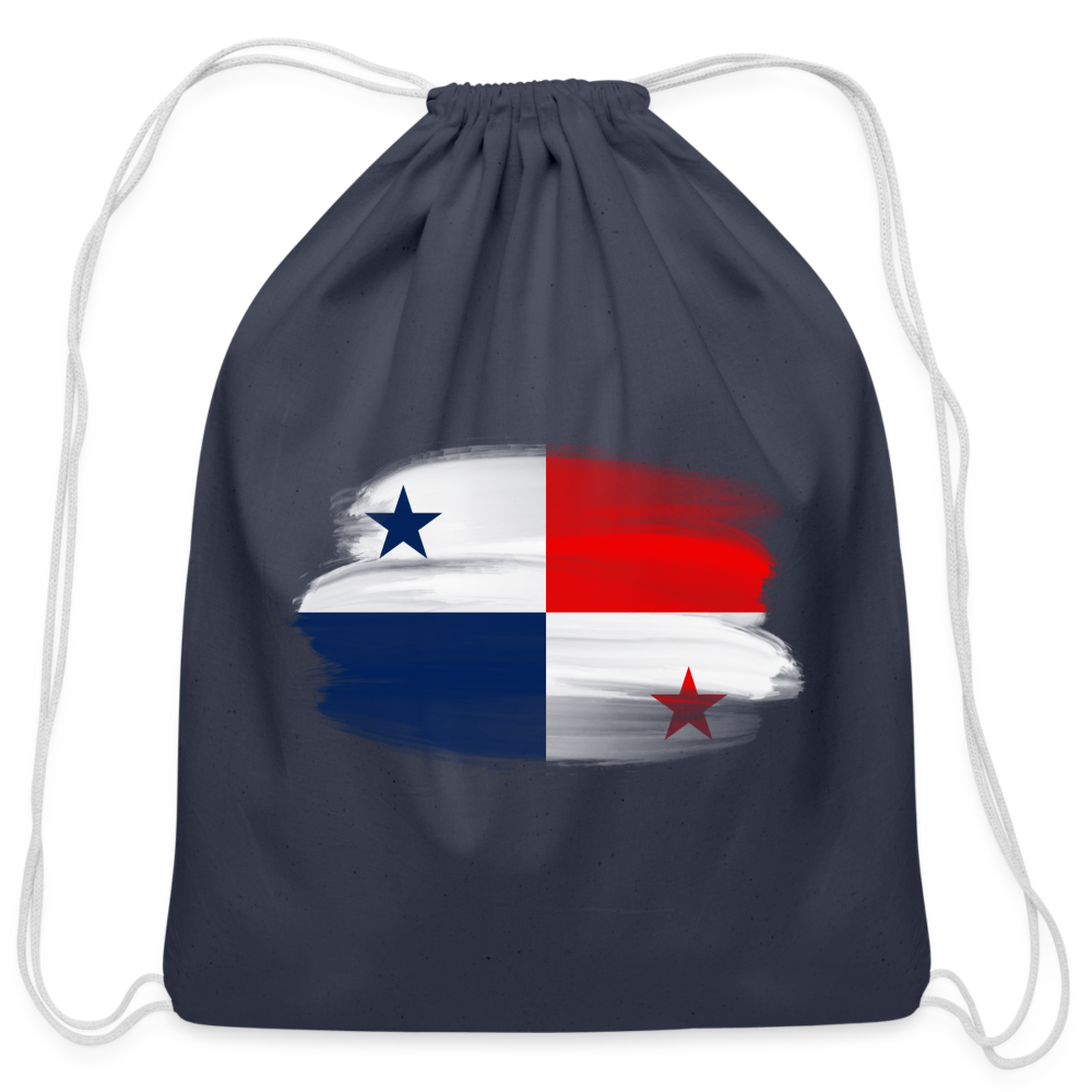 Panama Flag - Cotton Drawstring Bag - navy
