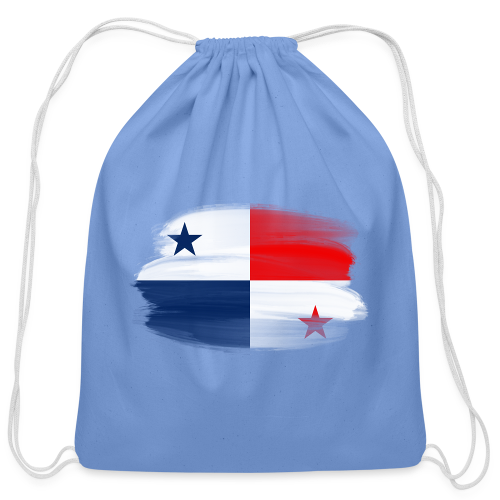 Panama Flag - Cotton Drawstring Bag - carolina blue