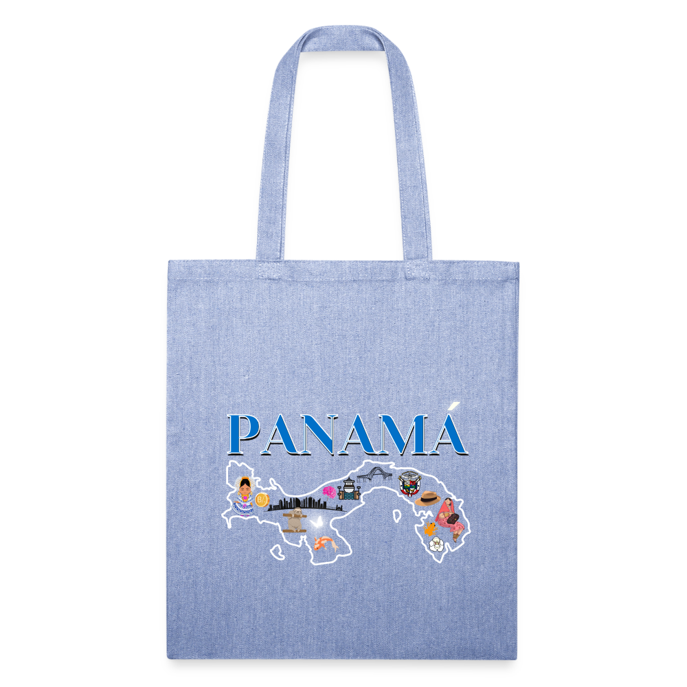 Panama Patria Blue Font - Recycled Tote Bag - light Denim