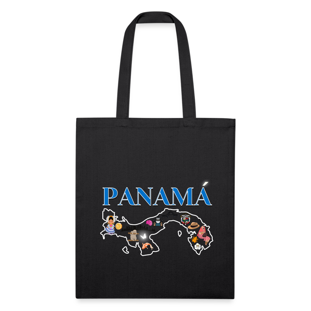 Panama Patria Blue Font - Recycled Tote Bag - black