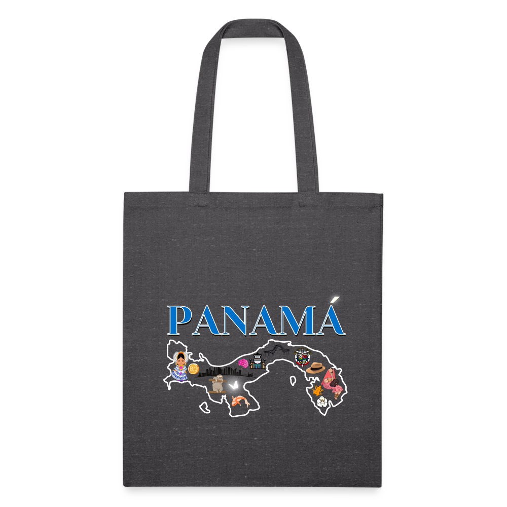 Panama Patria Blue Font - Recycled Tote Bag - charcoal grey