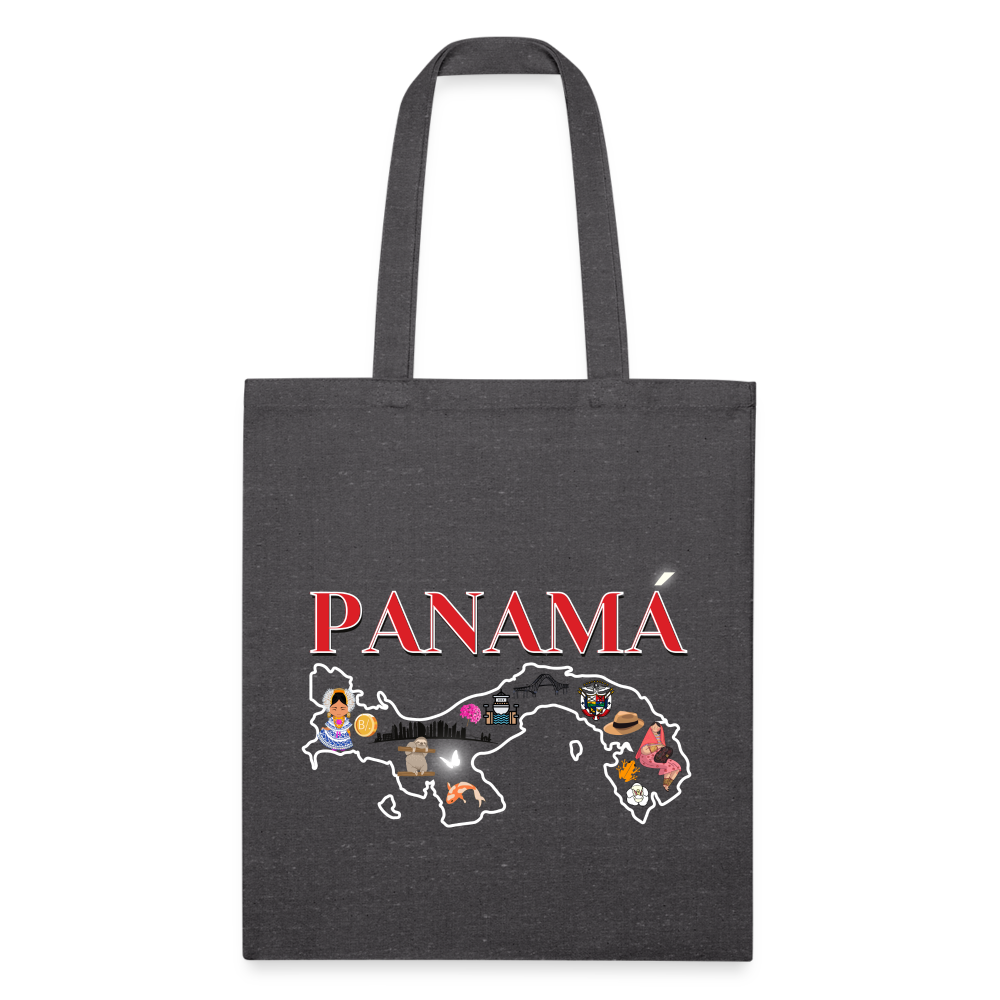 Panama Patria, Red Font - Recycled Tote Bag - charcoal grey