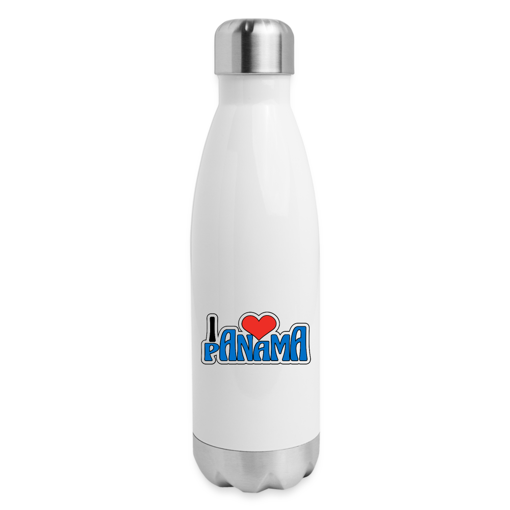 I Love Panama - Insulated Stainless Steel Water Bottle - white