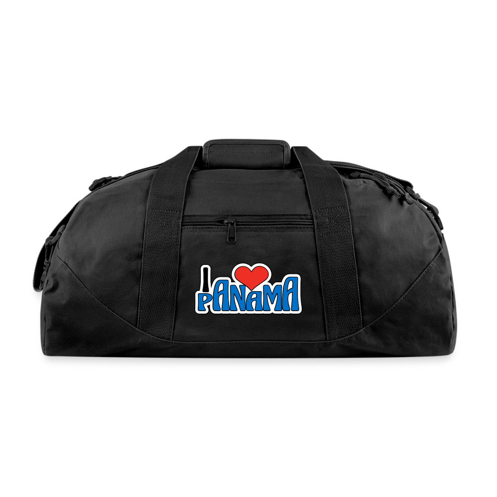 I Love Panama - Recycled Duffel Bag - black