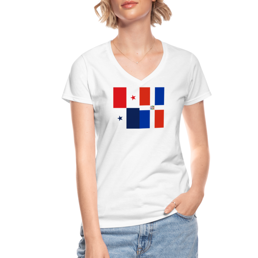 Panama Dominican Republic - Women's V-Neck T-Shirt - white