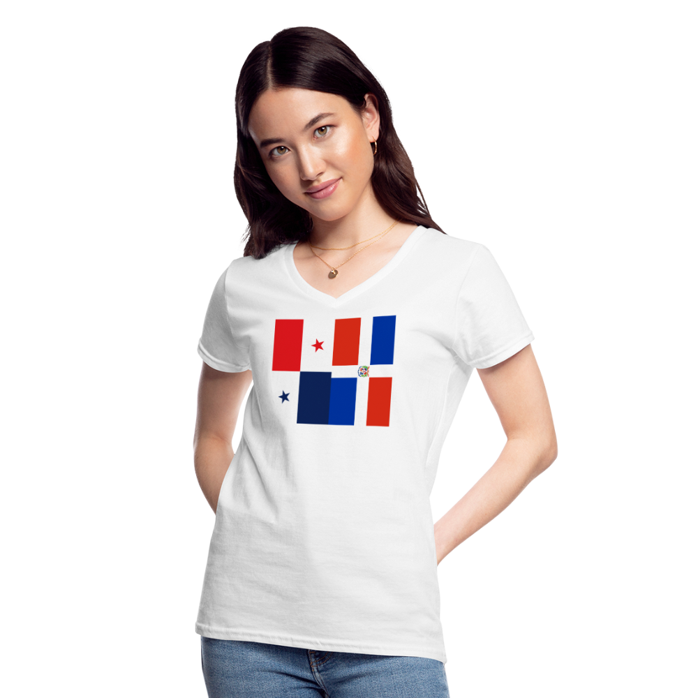 Panama Dominican Republic - Women's V-Neck T-Shirt - white