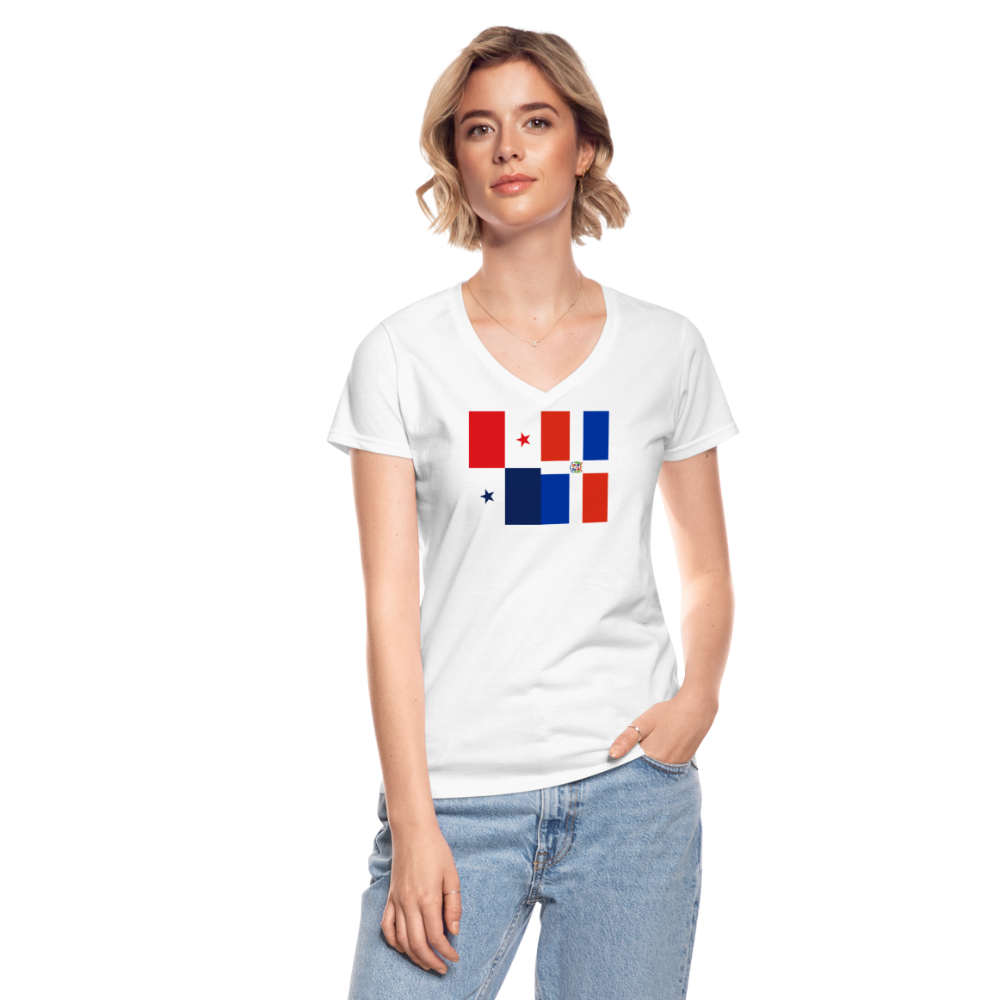 Panama Dominican Republic - Women's V-Neck T-Shirt - white