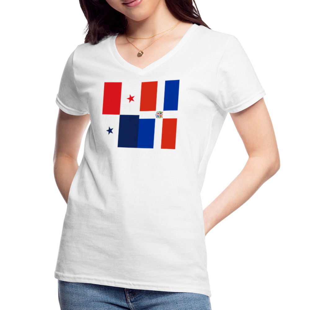 Panama Dominican Republic - Women's V-Neck T-Shirt - white