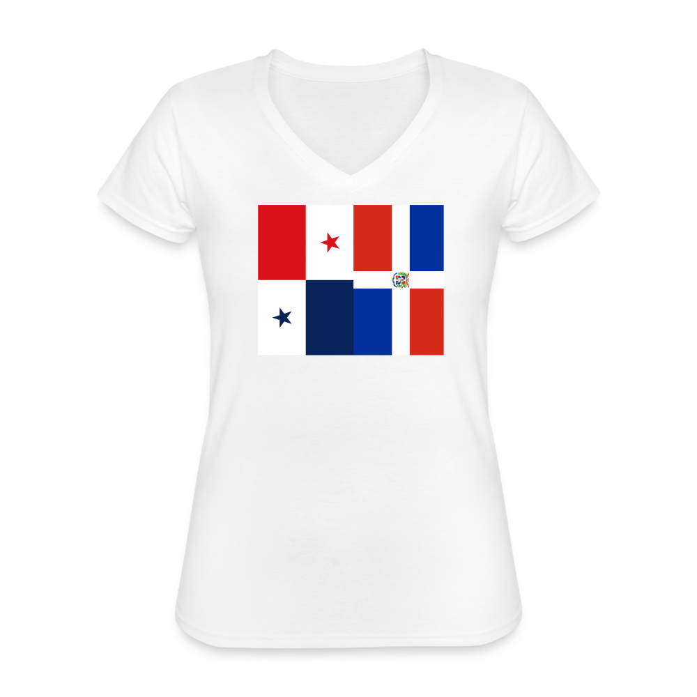 Panama Dominican Republic - Women's V-Neck T-Shirt - white