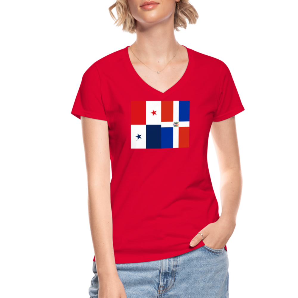 Panama Dominican Republic - Women's V-Neck T-Shirt - red