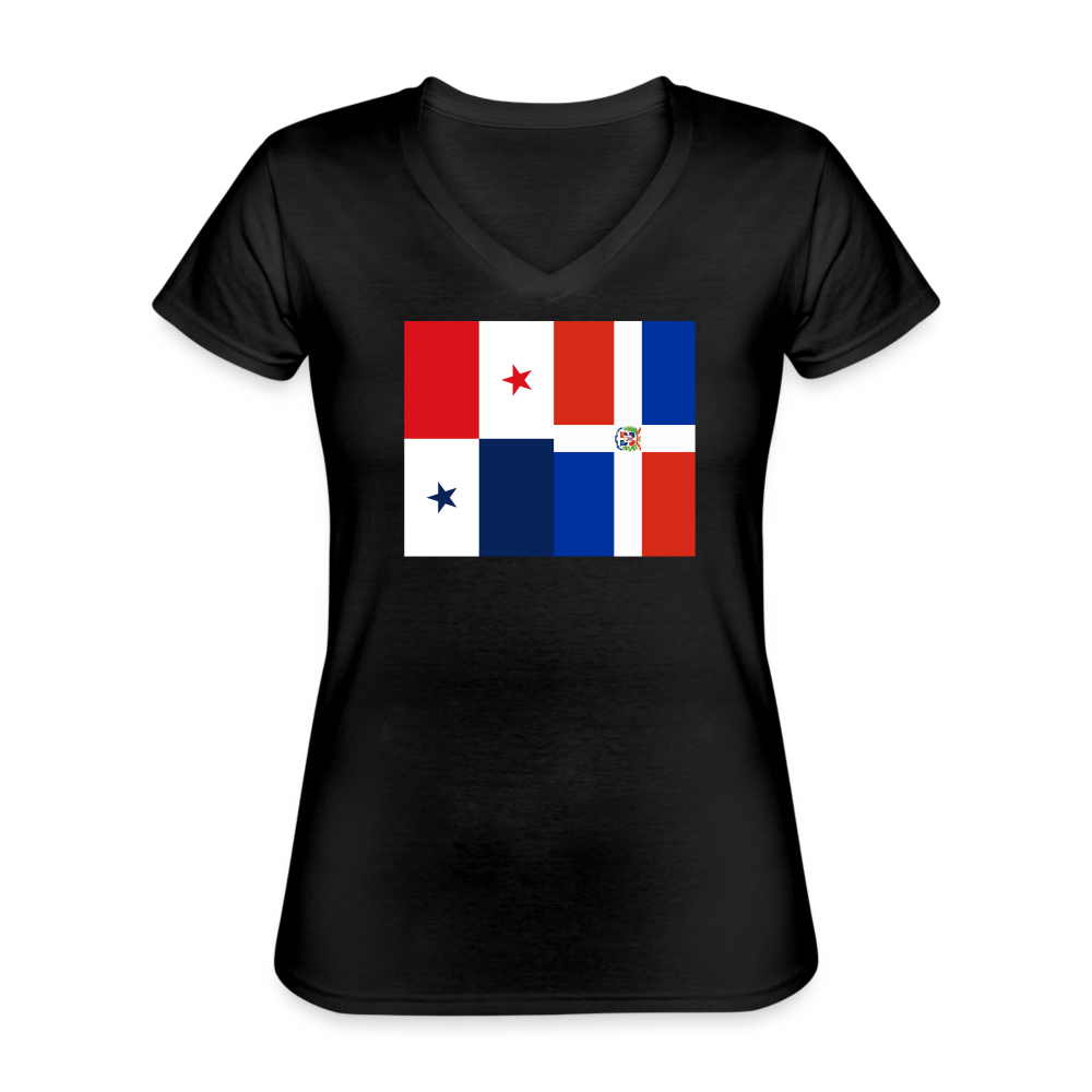 Panama Dominican Republic - Women's V-Neck T-Shirt - black