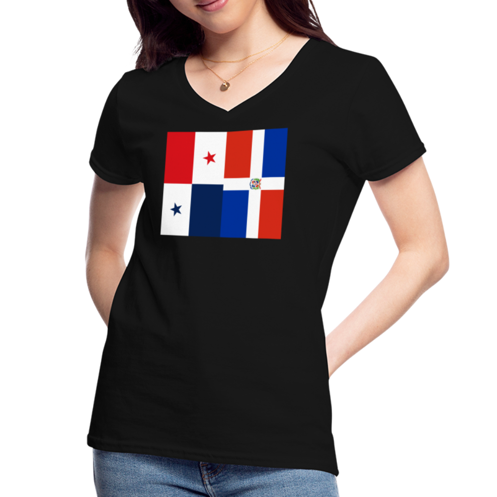 Panama Dominican Republic - Women's V-Neck T-Shirt - black
