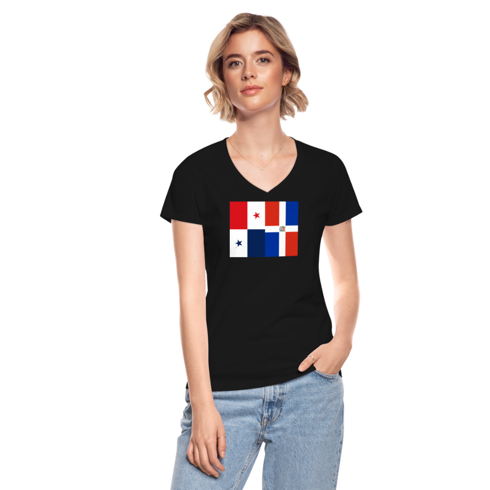 Panama Dominican Republic - Women's V-Neck T-Shirt - black