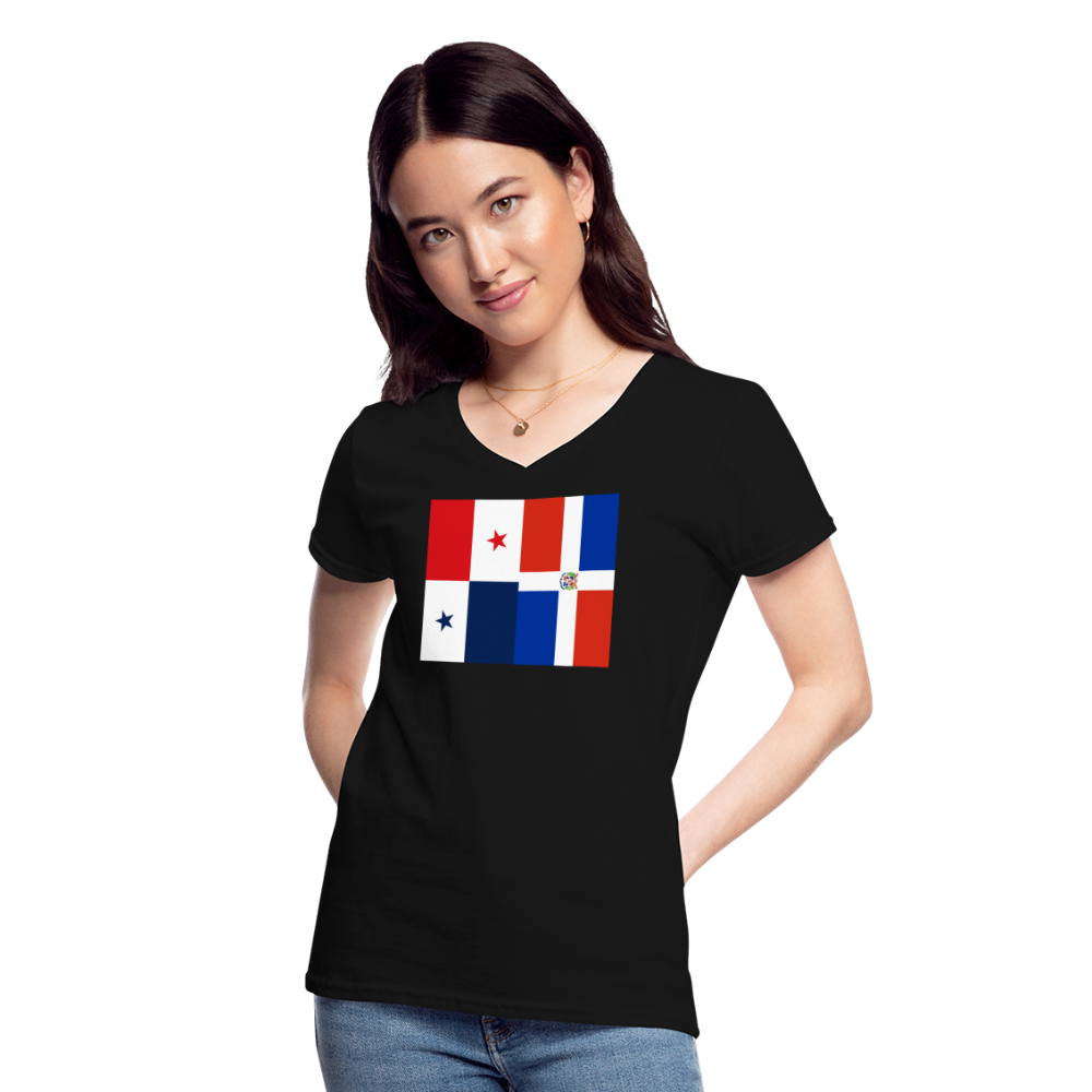 Panama Dominican Republic - Women's V-Neck T-Shirt - black