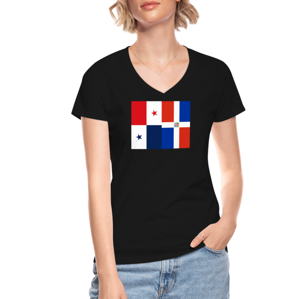 Panama Dominican Republic - Women's V-Neck T-Shirt - black