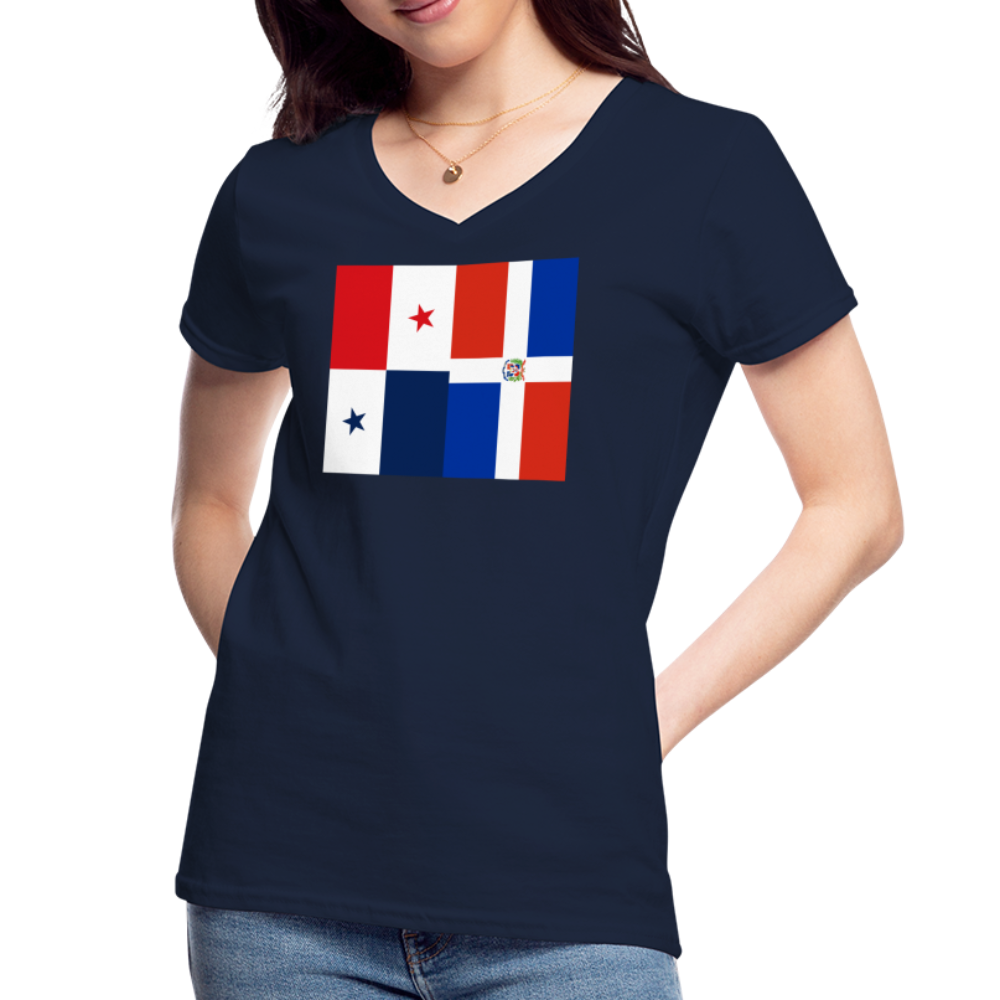 Panama Dominican Republic - Women's V-Neck T-Shirt - navy