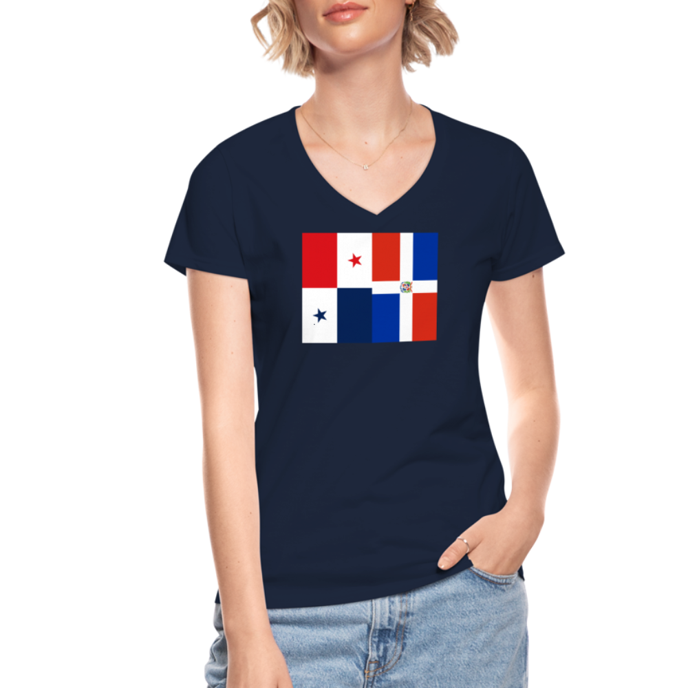Panama Dominican Republic - Women's V-Neck T-Shirt - navy