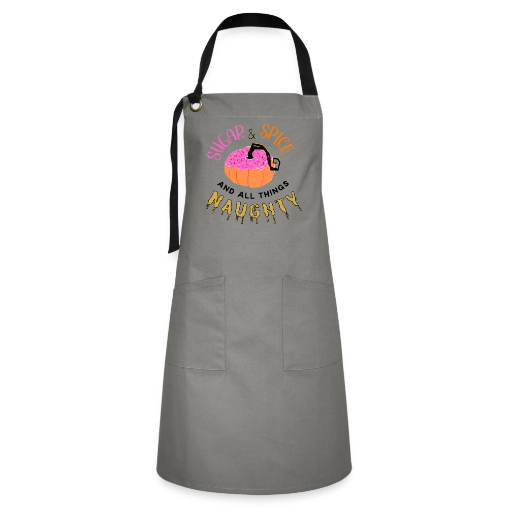 Naughty Sugar & Spice: Artisan Apron - gray/black