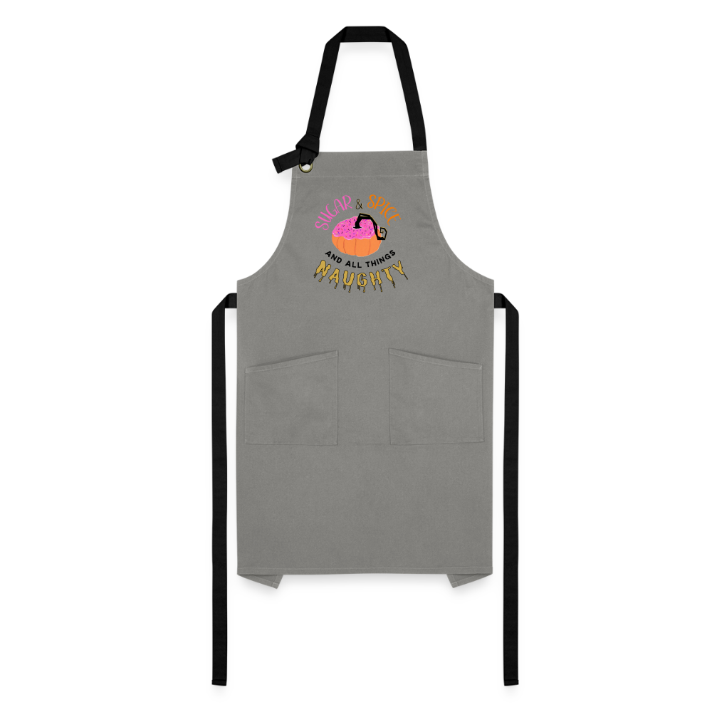Naughty Sugar & Spice: Artisan Apron - gray/black