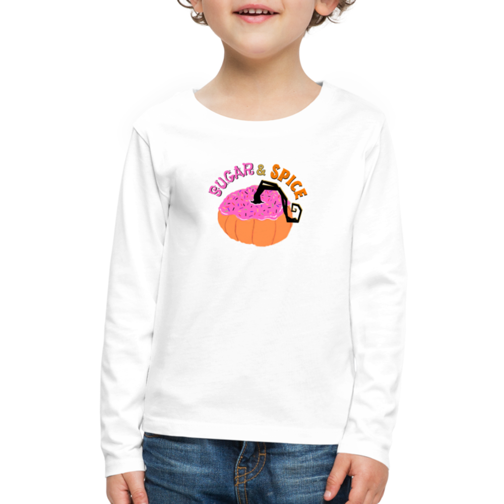 Sugar & Spice Kids' Premium Long Sleeve T-Shirt - white