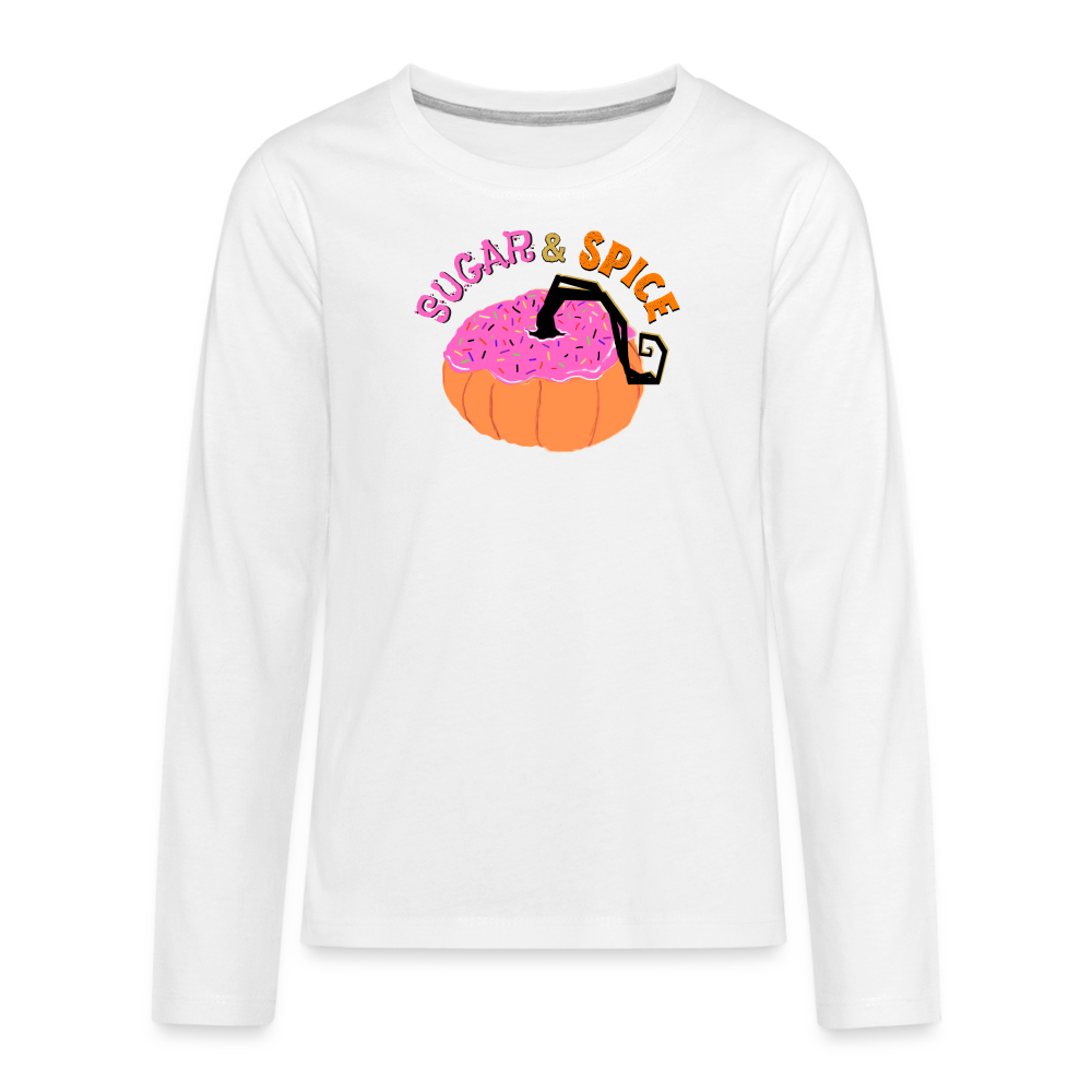 Sugar & Spice Kids' Premium Long Sleeve T-Shirt - white