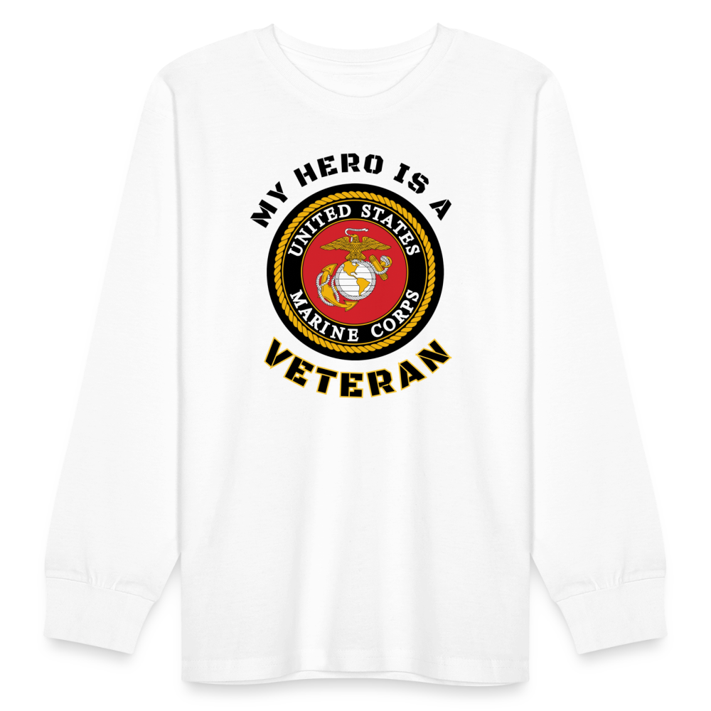 My USMC Hero: Kids' Long Sleeve T-Shirt - white