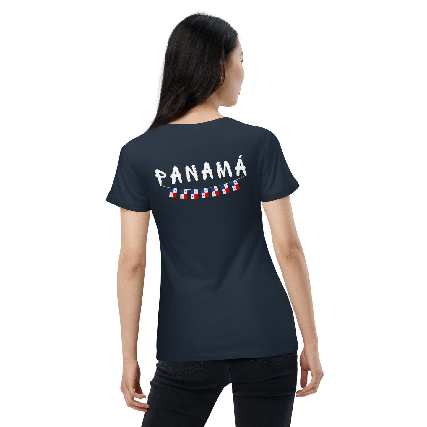 Straight Panama Flag - Front Embroidered w/ Printed Flag Banner on Back - Women’s basic organic Women’s basic organic t-shirt