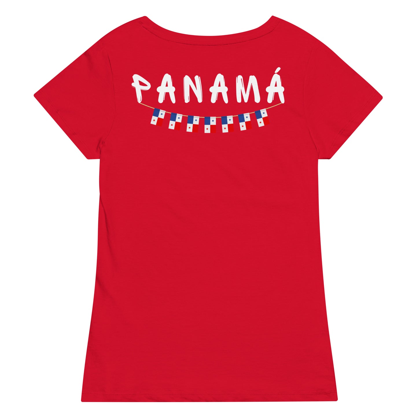 Panama Front Embroidered Flag w/ Printed Flag Banner on Back - Women’s basic organic t-shirt