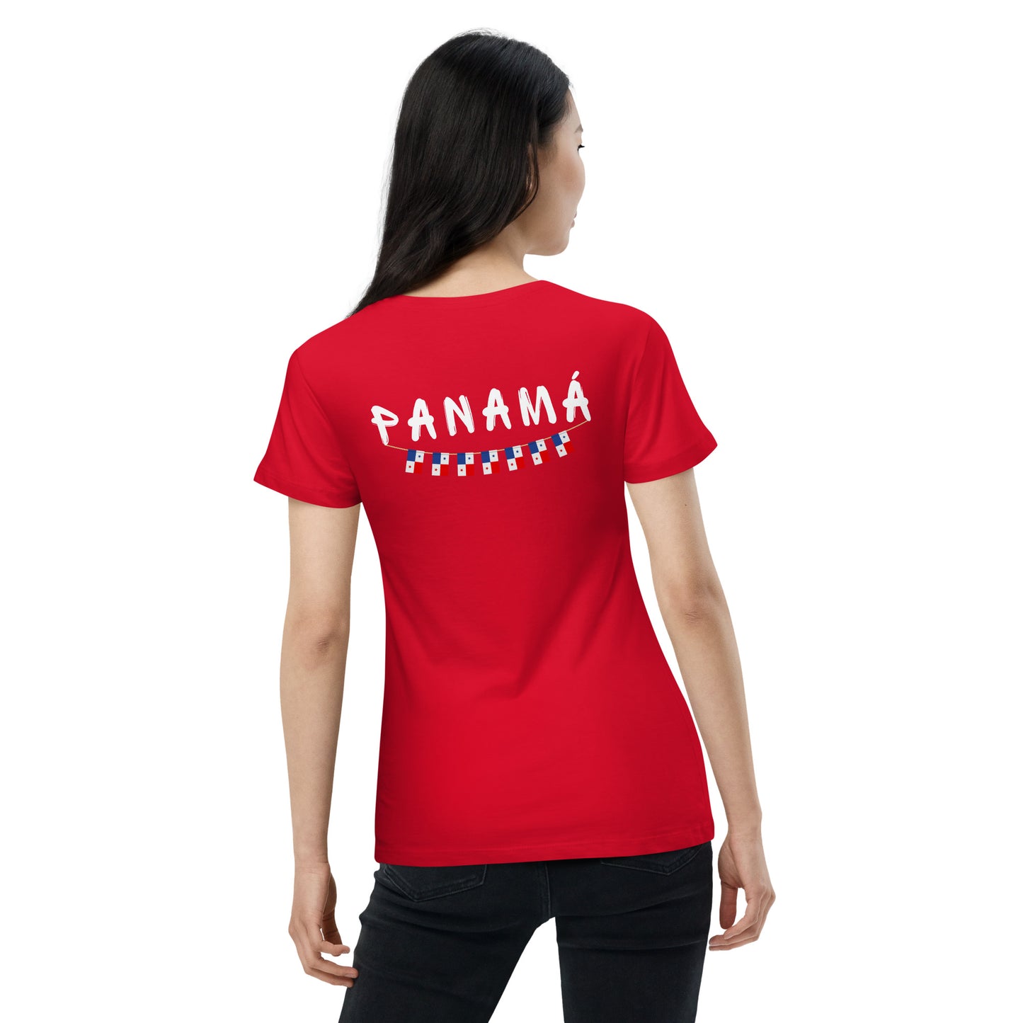 Straight Panama Flag - Front Embroidered w/ Printed Flag Banner on Back - Women’s basic organic Women’s basic organic t-shirt