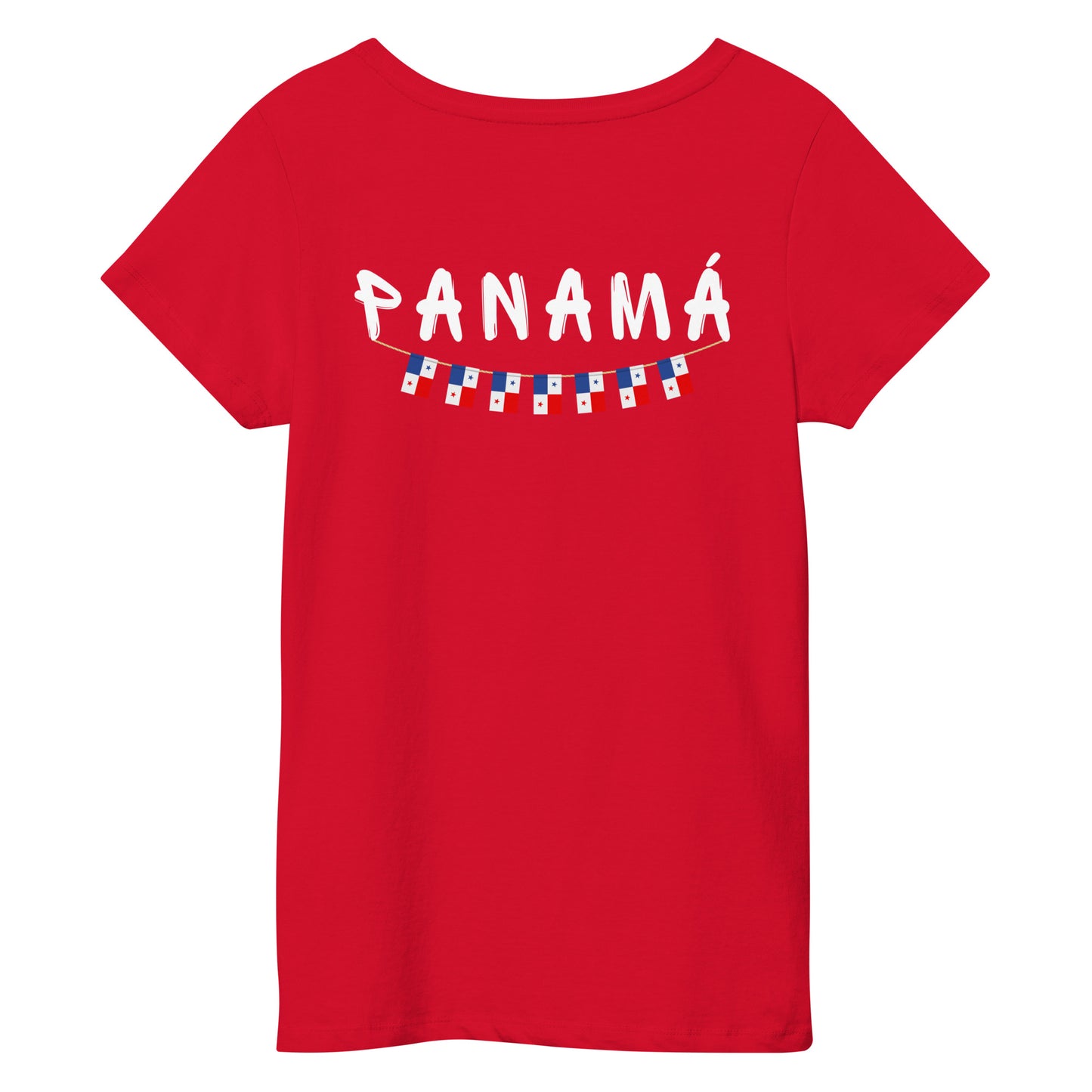 Straight Panama Flag - Front Embroidered w/ Printed Flag Banner on Back - Women’s basic organic Women’s basic organic t-shirt