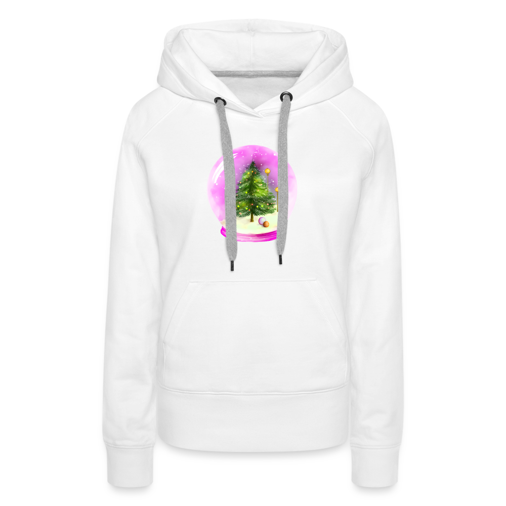 Pink Snow Globe - Women’s Premium Hoodie - white
