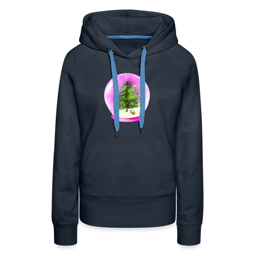 Pink Snow Globe - Women’s Premium Hoodie - navy