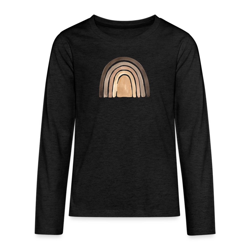 Shades of Brown - Unisex Kids' Premium Long Sleeve T-Shirt - charcoal grey