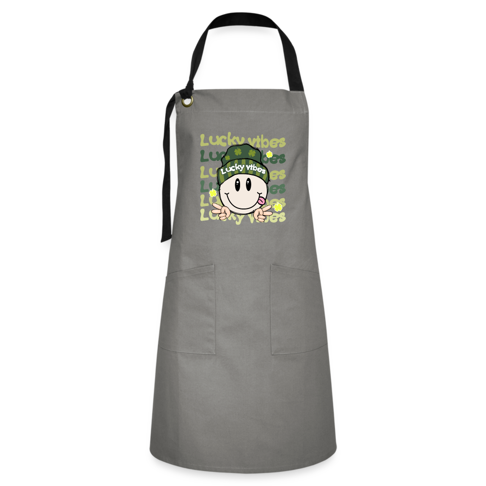Lucky Vibes - Artisan Apron - gray/black