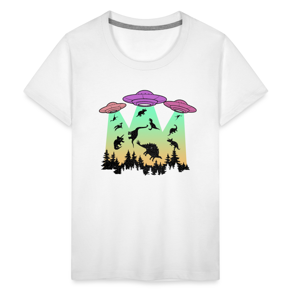 Dino UFO Extinction - Kids' Premium T-Shirt - white