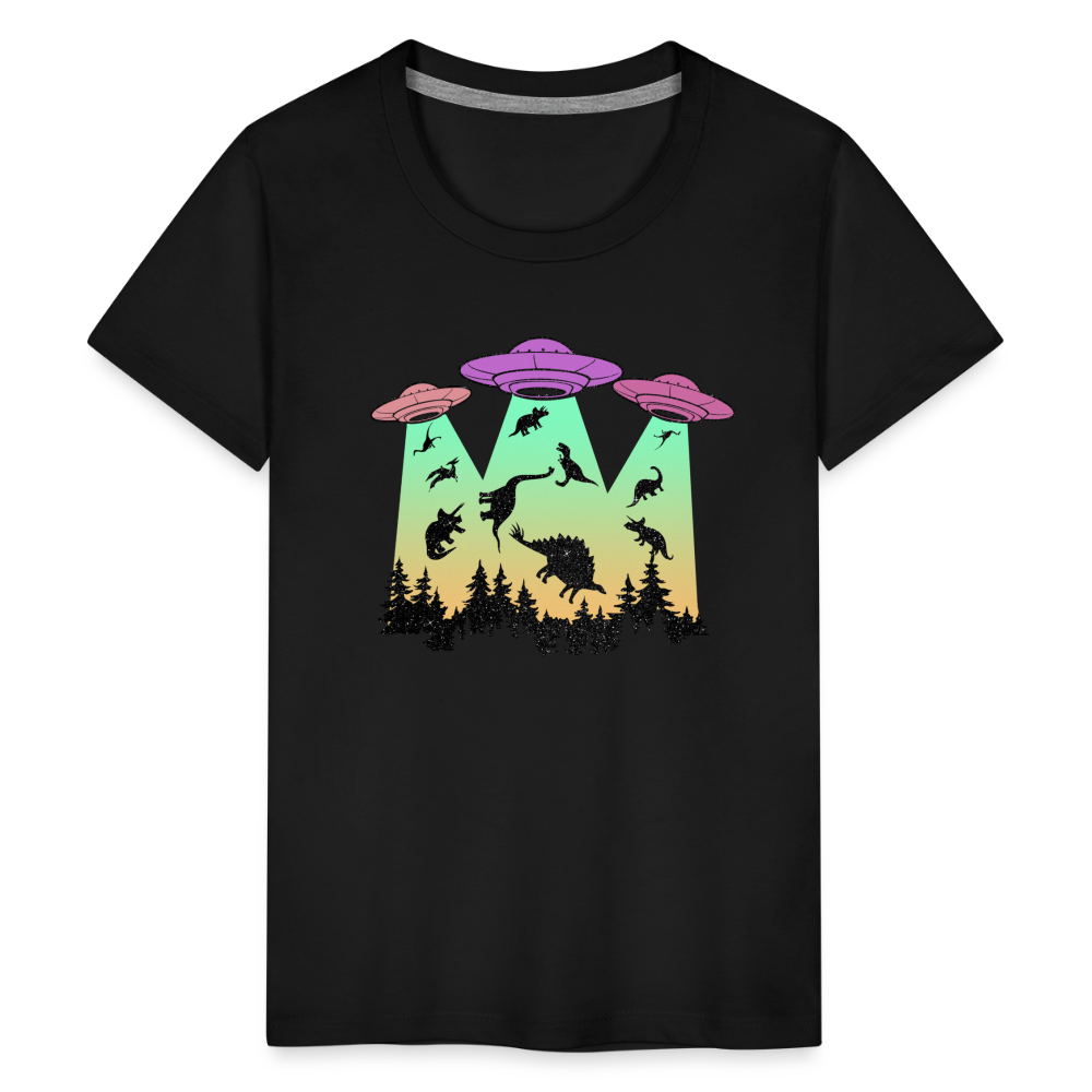 Dino UFO Extinction - Kids' Premium T-Shirt - black