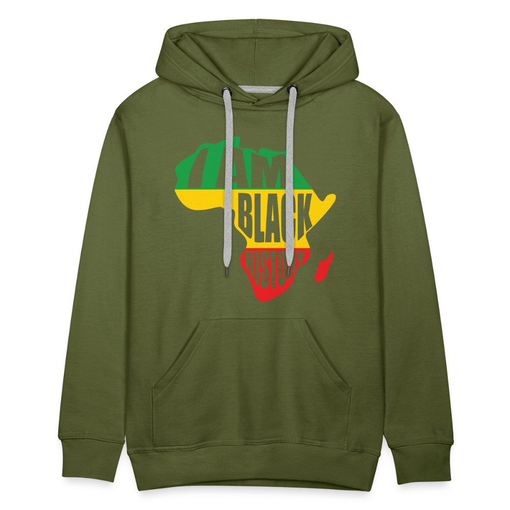 I Am Black History (color) - Men’s Premium Hoodie - olive green