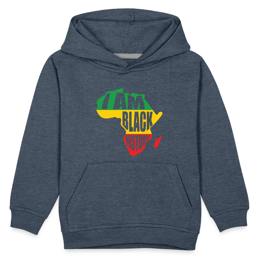 I Am Black History (color) - Kids‘ Premium Hoodie - heather denim