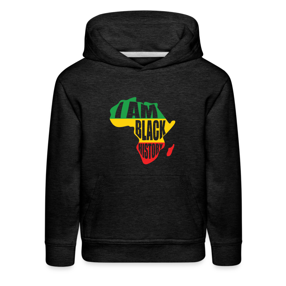 I Am Black History (color) - Kids‘ Premium Hoodie - charcoal grey