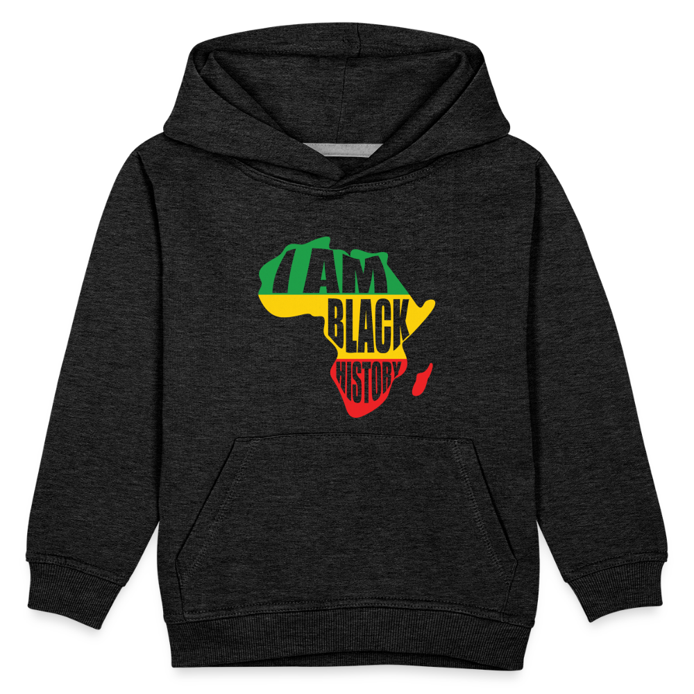 I Am Black History (color) - Kids‘ Premium Hoodie - charcoal grey