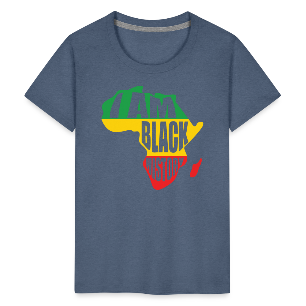 I Am Black History (color) - Kids' Premium T-Shirt - heather blue