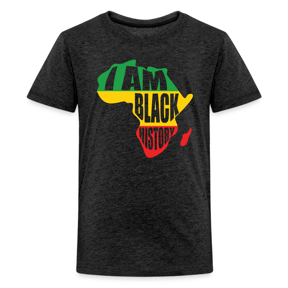 I Am Black History (color) - Kids' Premium T-Shirt - charcoal grey