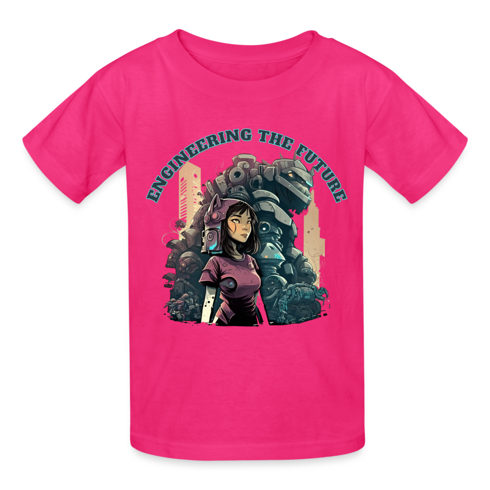 Engineering the Future - Gildan Ultra Cotton Youth T-Shirt - fuchsia